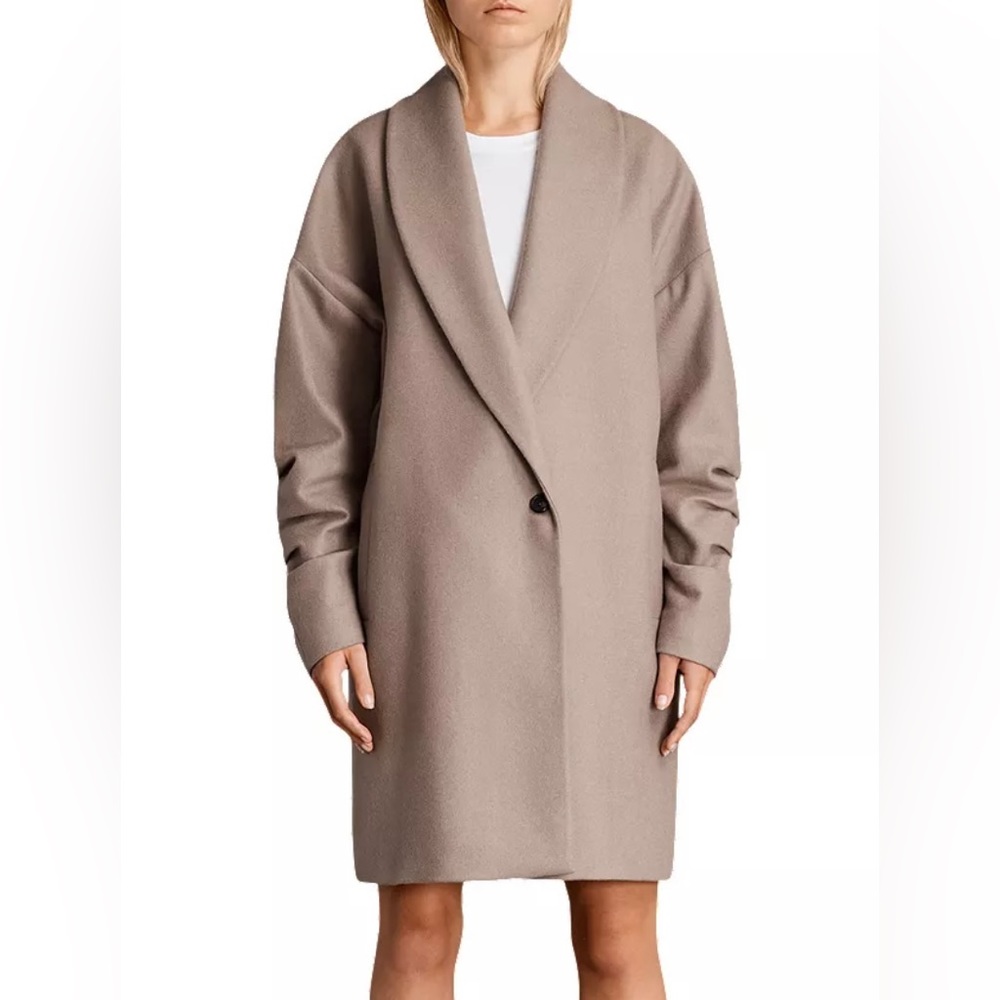 AllSaints Kenzie Ruched Coat